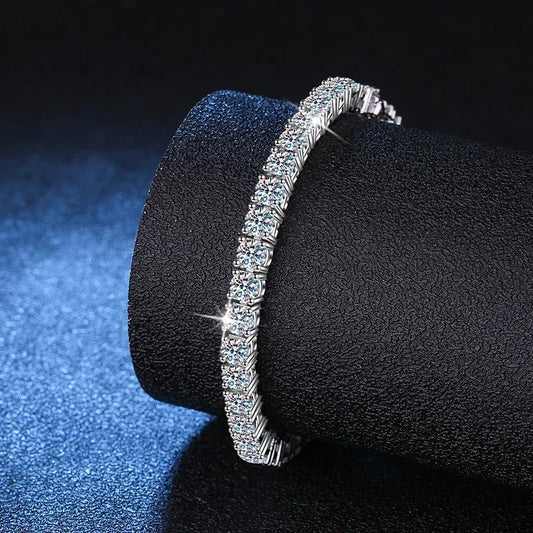 Real 3MM D VVS Moissanite Tennis Bracelet Passes Diamond Test Solid S925 Jewelry Wedding Women Gift